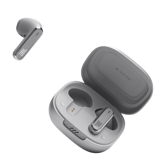 JBL Live Flex - Silver - True wireless Noise Cancelling earbuds - Detailshot 5